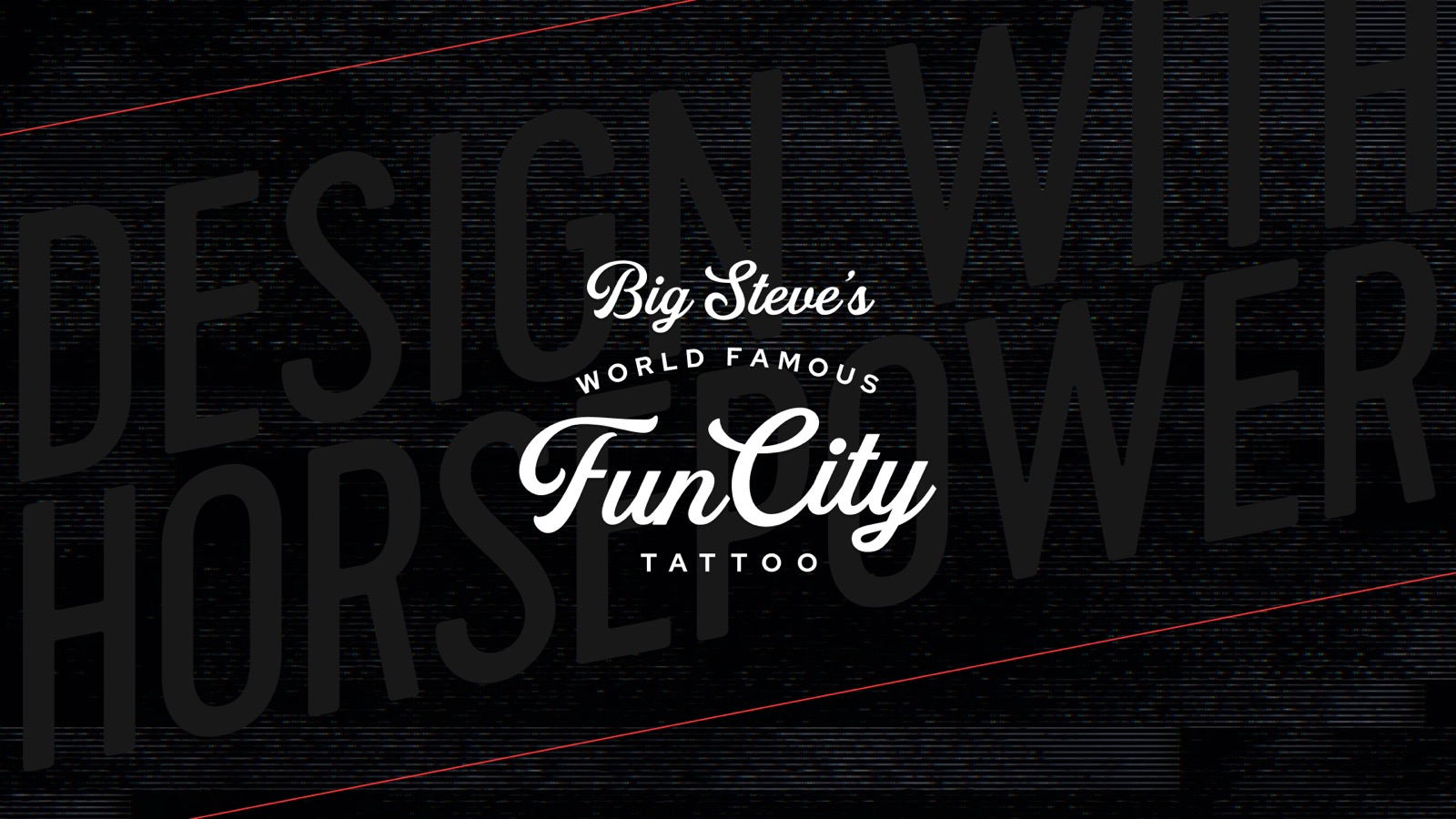 Fun City Tattoo website design, wide layout view