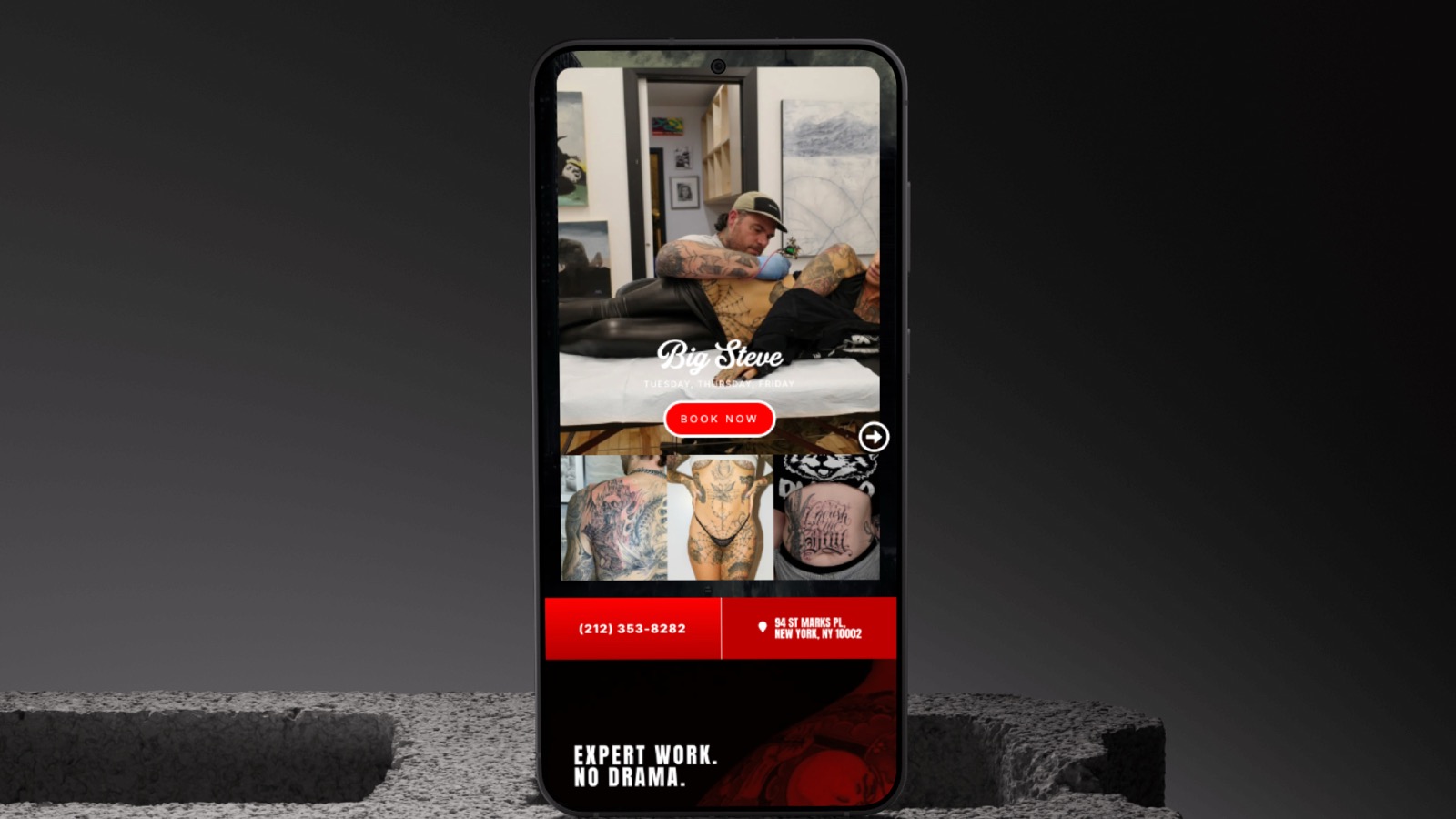 Fun City Tattoo brand and web design detail