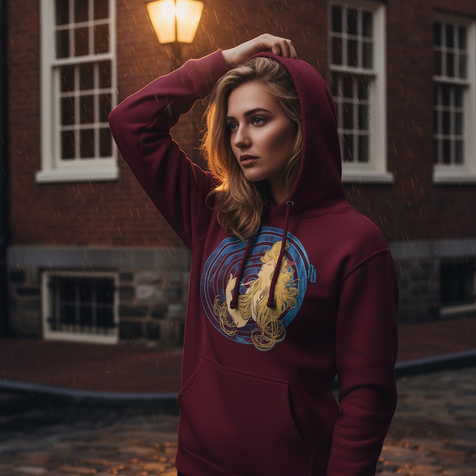 Public Domain Brand hoodie in the city