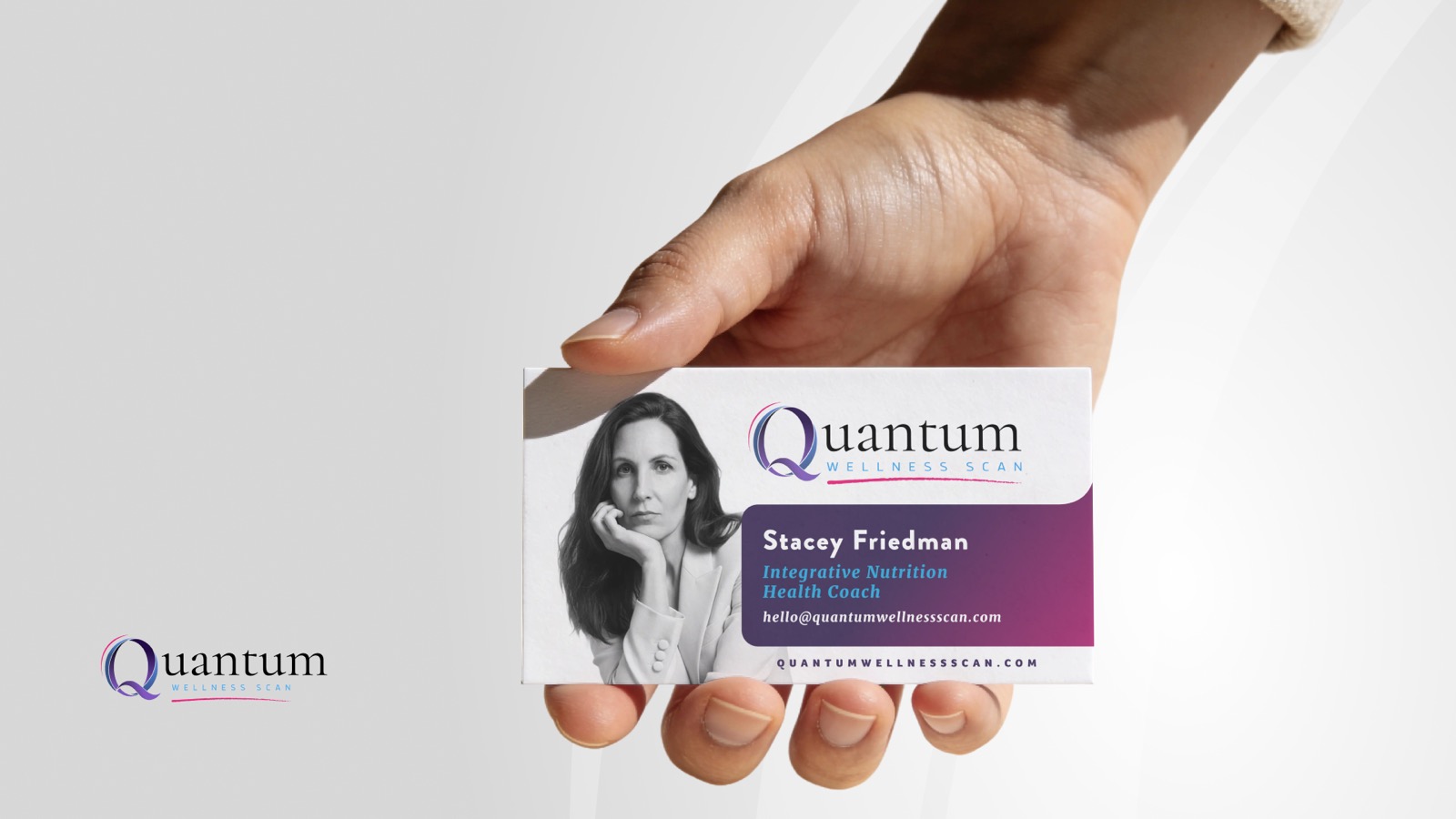 Quantum Wellness Scan business card design