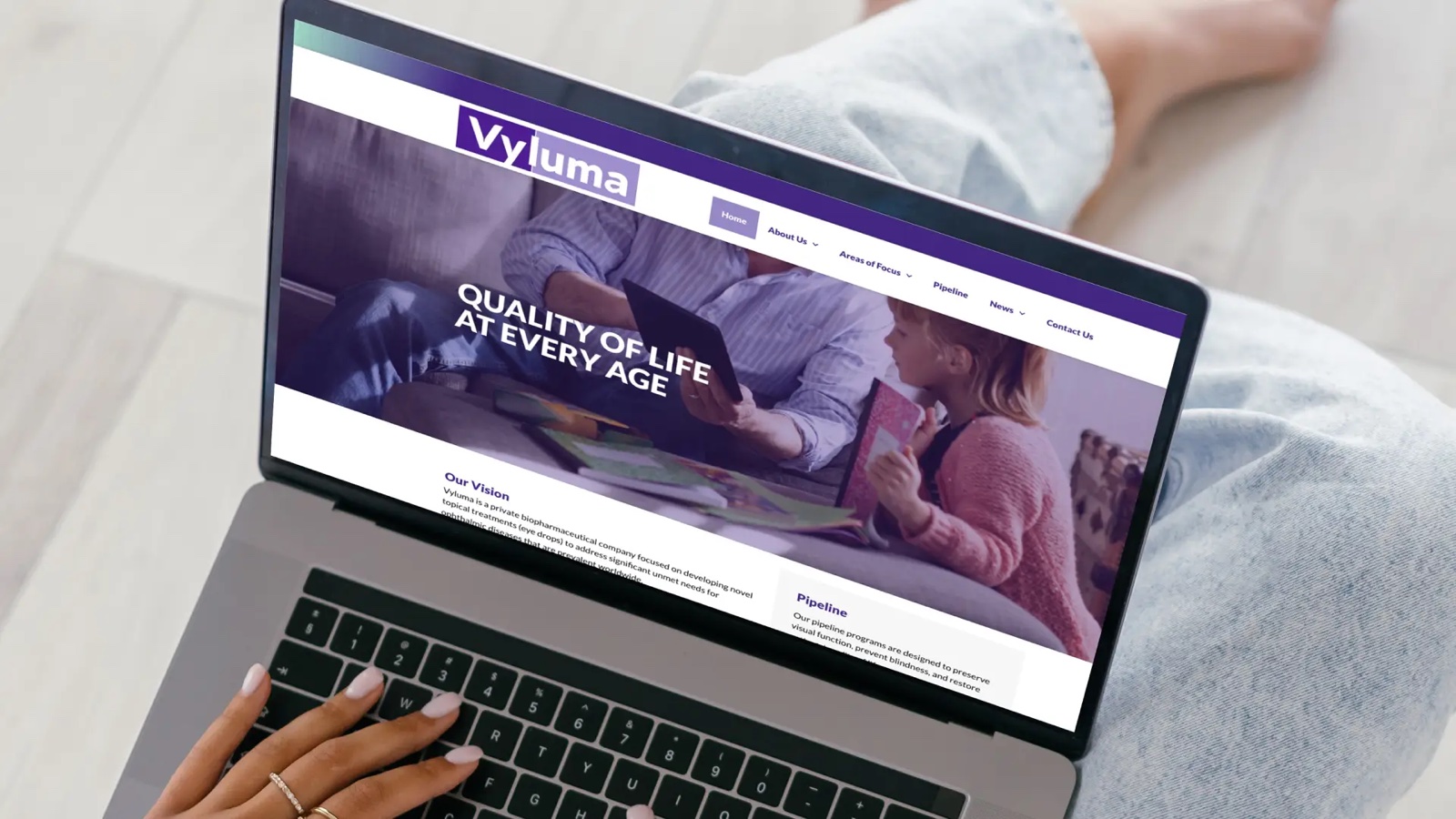 Vyluma website hero design