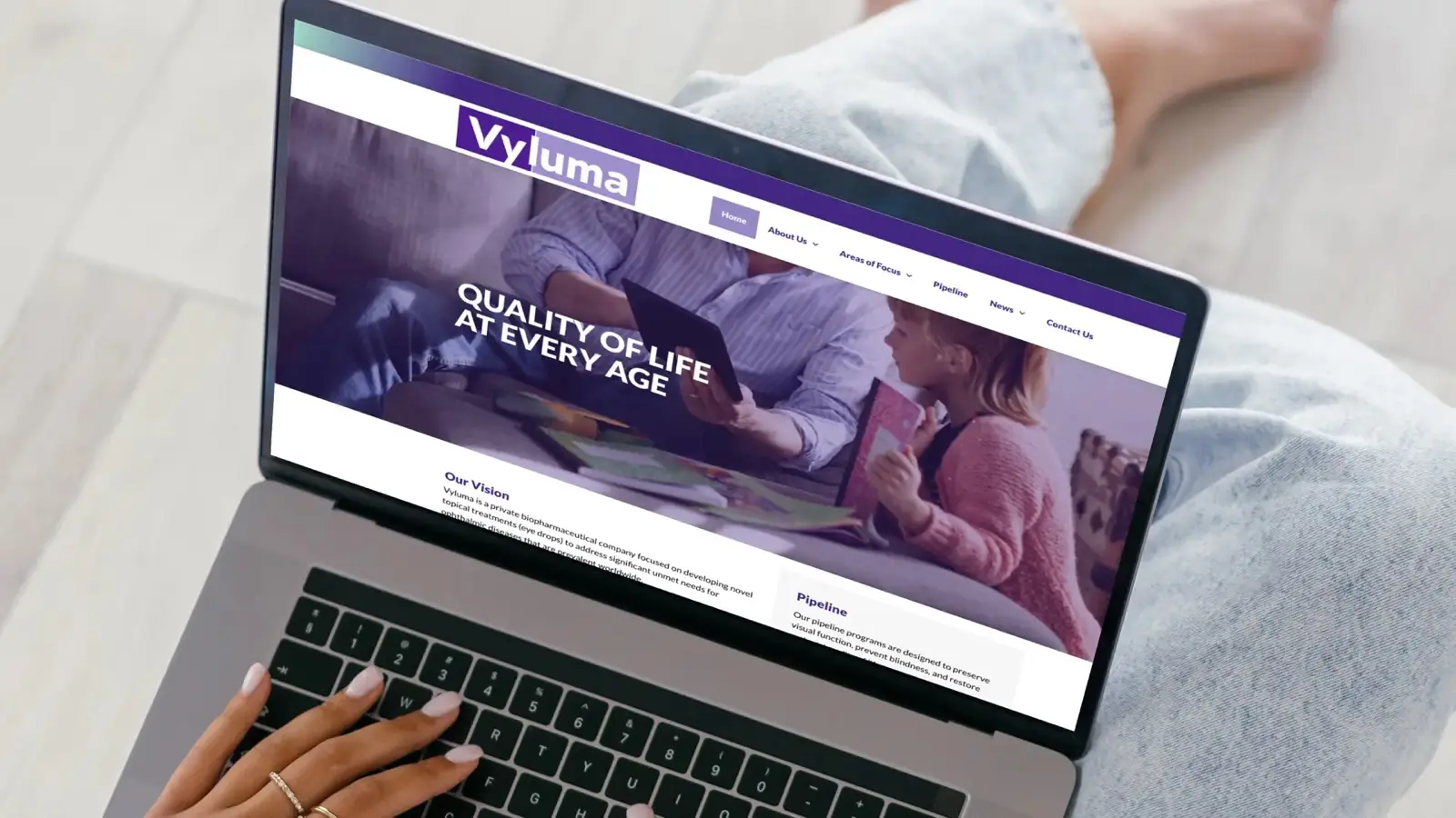 Vyluma website hero design